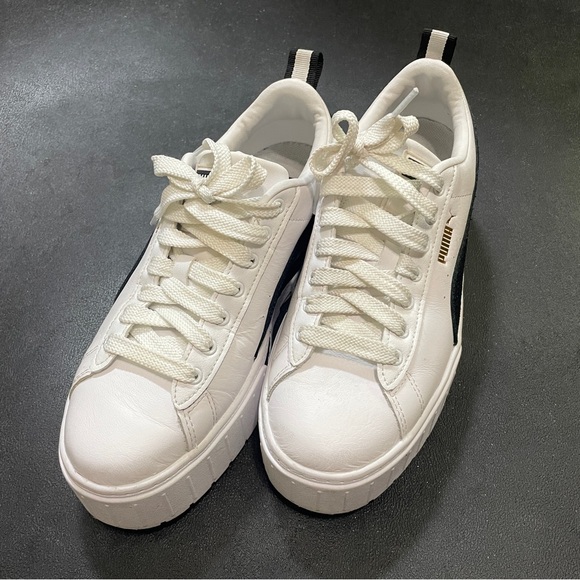 Puma Women's Mayze Shoes Sneakers White Black Platform Size 9 - Picture 2 of 15